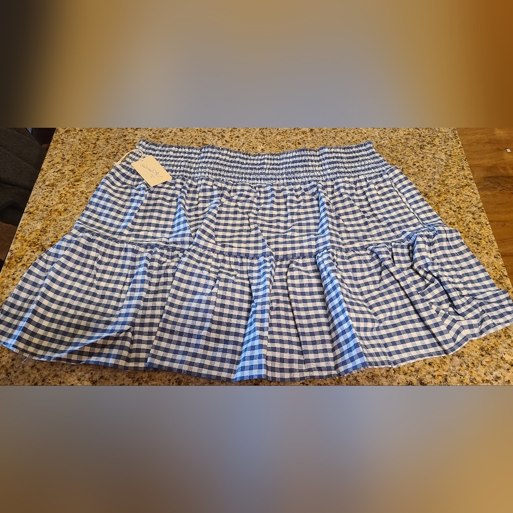 Universal Thread Checkered Smocked Waist Skirt